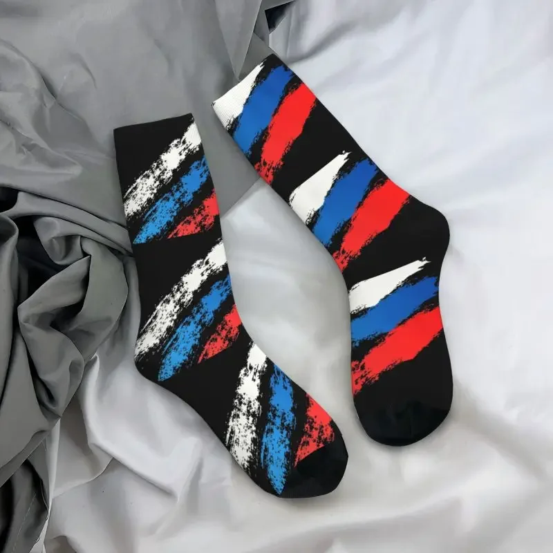 Cute Russia Flag Russian Pride Socks uomo donna Warm traspirante 3D Print calzini sportivi da calcio