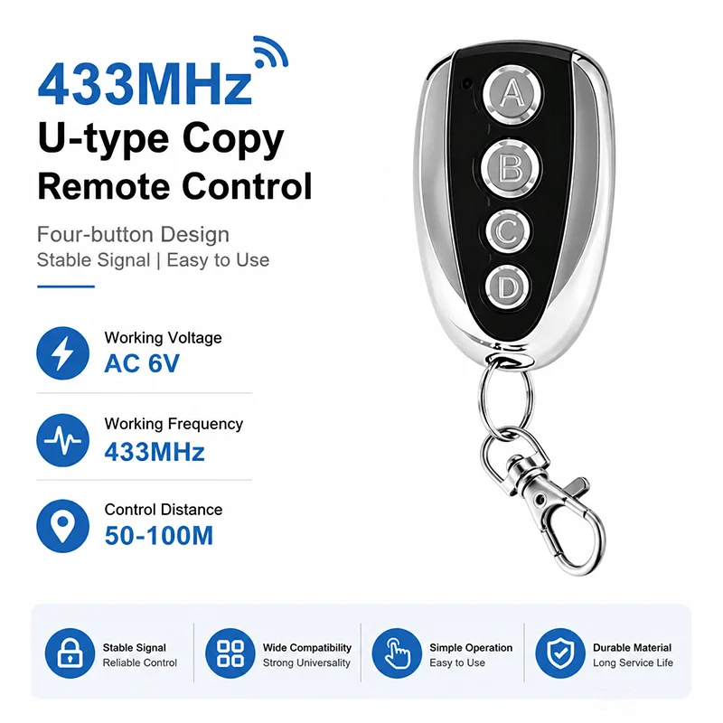 433MHz CAME Garage Door Remote Cloner Auto Copy Duplicator Device for Remote Control
