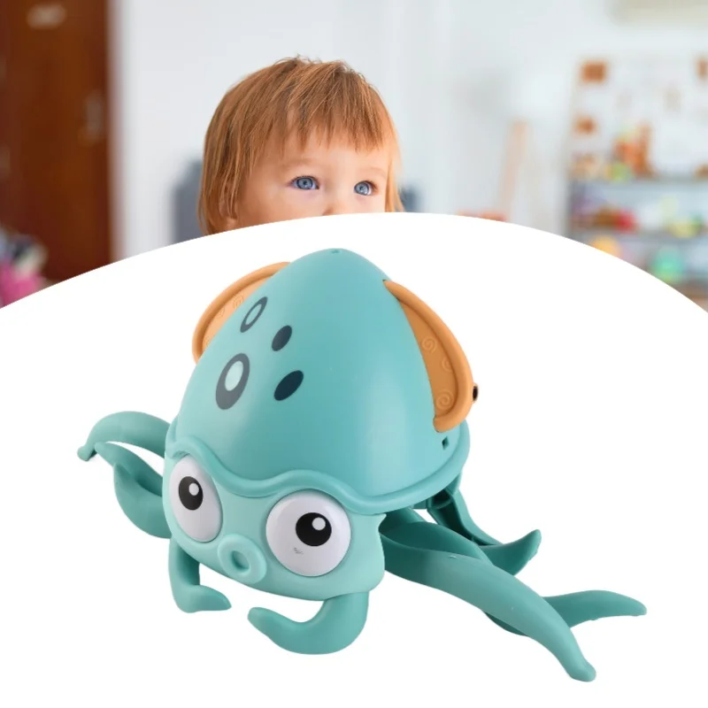 

Игрушка-осьминог с ползающим крабом, перезаряжаемый светильник, автоматическая музыка, предотвращение препятствий, ползающий краб, зеленый осьминог