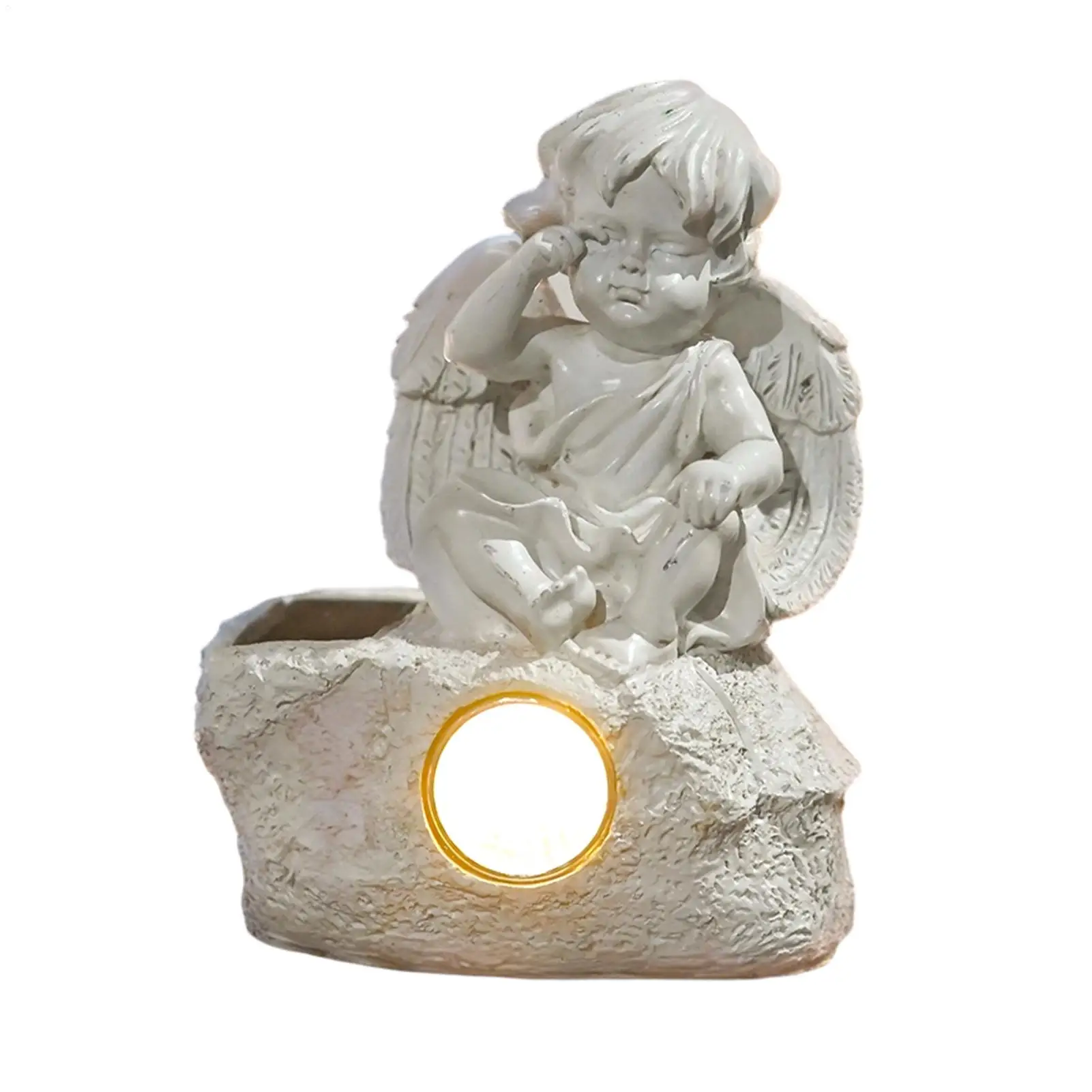 

Garden Angel Statue Resin Cute Led Ambient Lighting Angel Garden Decor Small Figurines For Outdoor Patio Porch Pathway Lawn