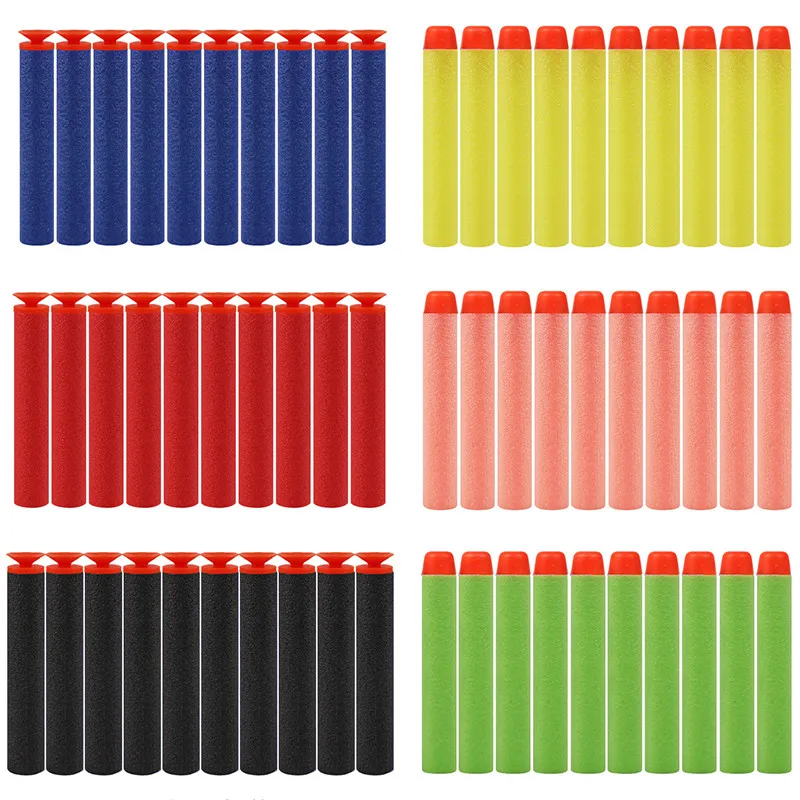 50/100pcs 7.2cm For Nerf Soft Bullets Darts Round Head Refill Sponge Darts Children Toy Gun Accessories Bullet for Nerf Blasters