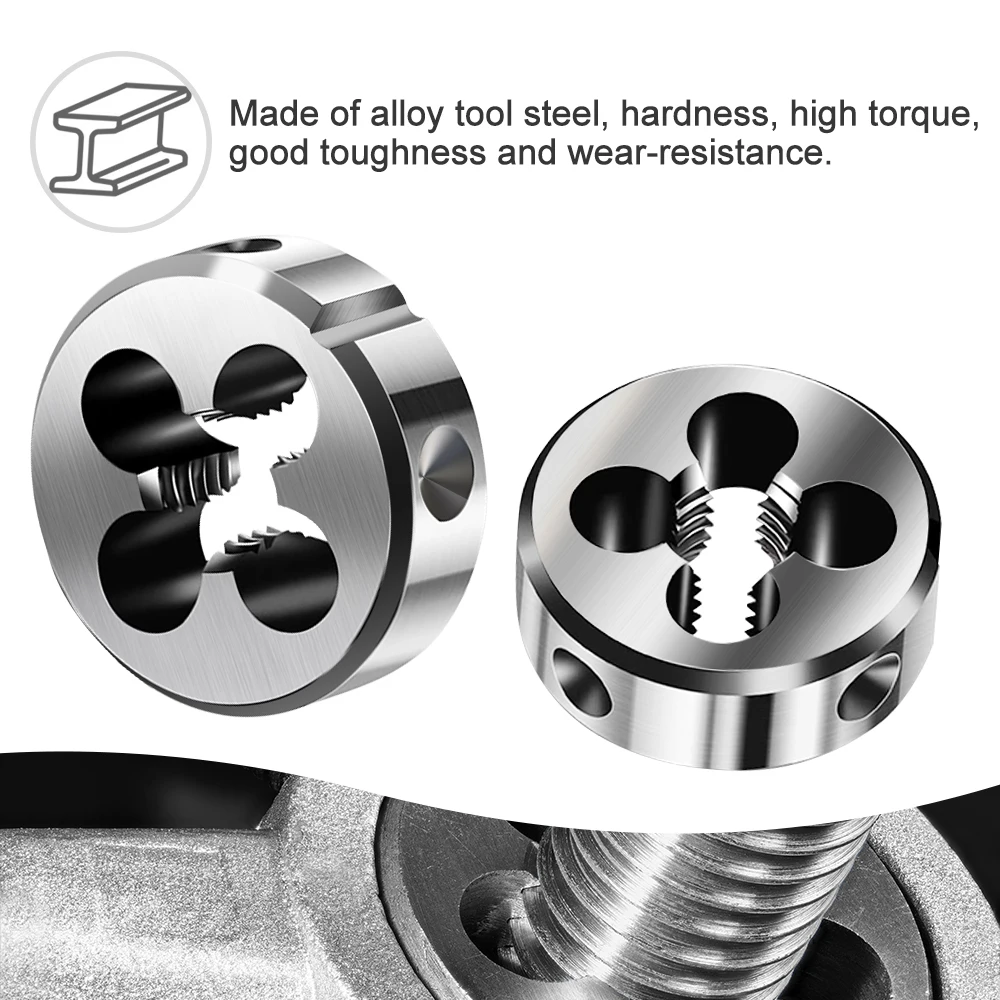 XCAN-Troquel de rosca para mano derecha, herramientas de roscado de Metal métrico, M2, M3, M4, M5, M7, M8, M9, M10, M12, M14, M15, M16, 1 ud.