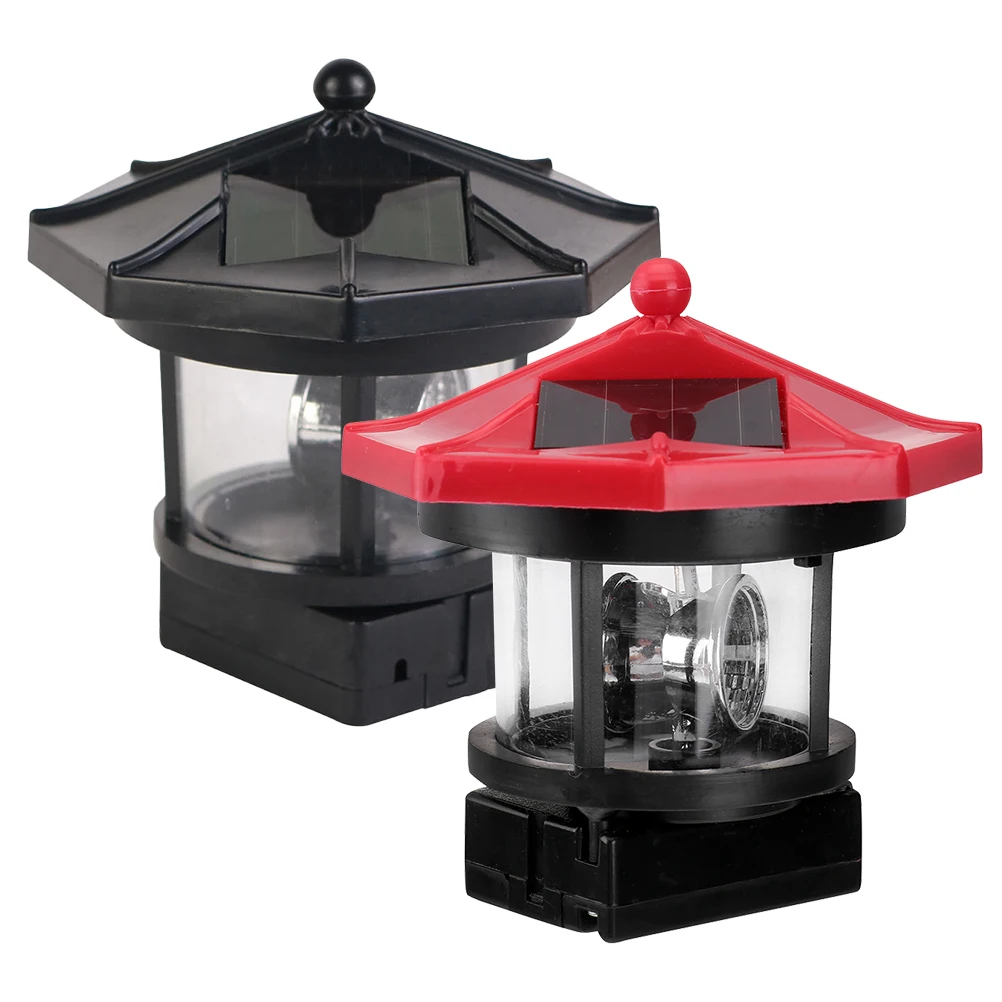 

2pcs Powered Lighthouse Decor Rotatable Lamp For Garden Yard Pathway Outdoor Resin Lighthouse Decorative Solar Light Garden