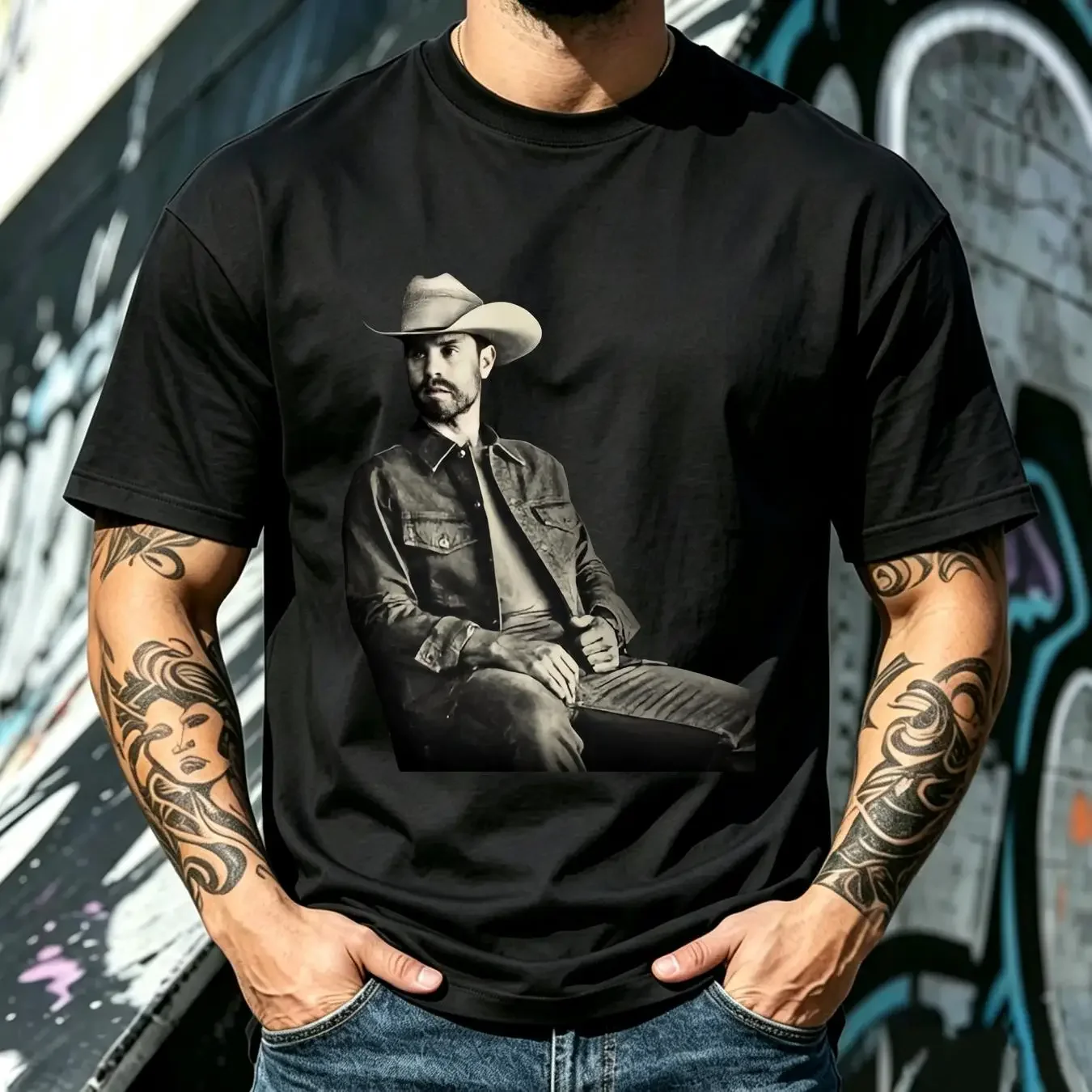 washed T Shirt Dustin Lynch Tour Signature For Fans Men S 5XL 1CM2408 long or short sleeves vintage Washed Casual homme Soft