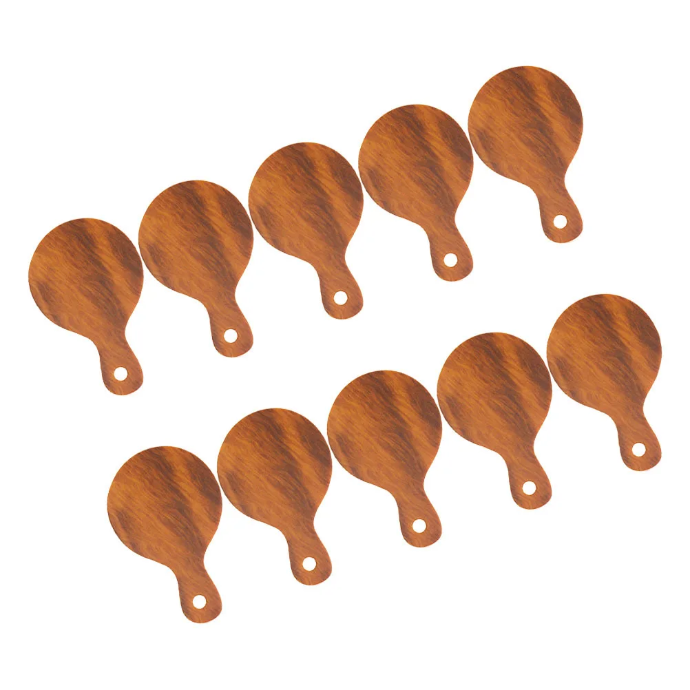 10pcs Miniature Wooden Cutting Boards Round Bread Tray For Diy Mini House Decor Craft Kitchen Scene Accessory Simulation Tools