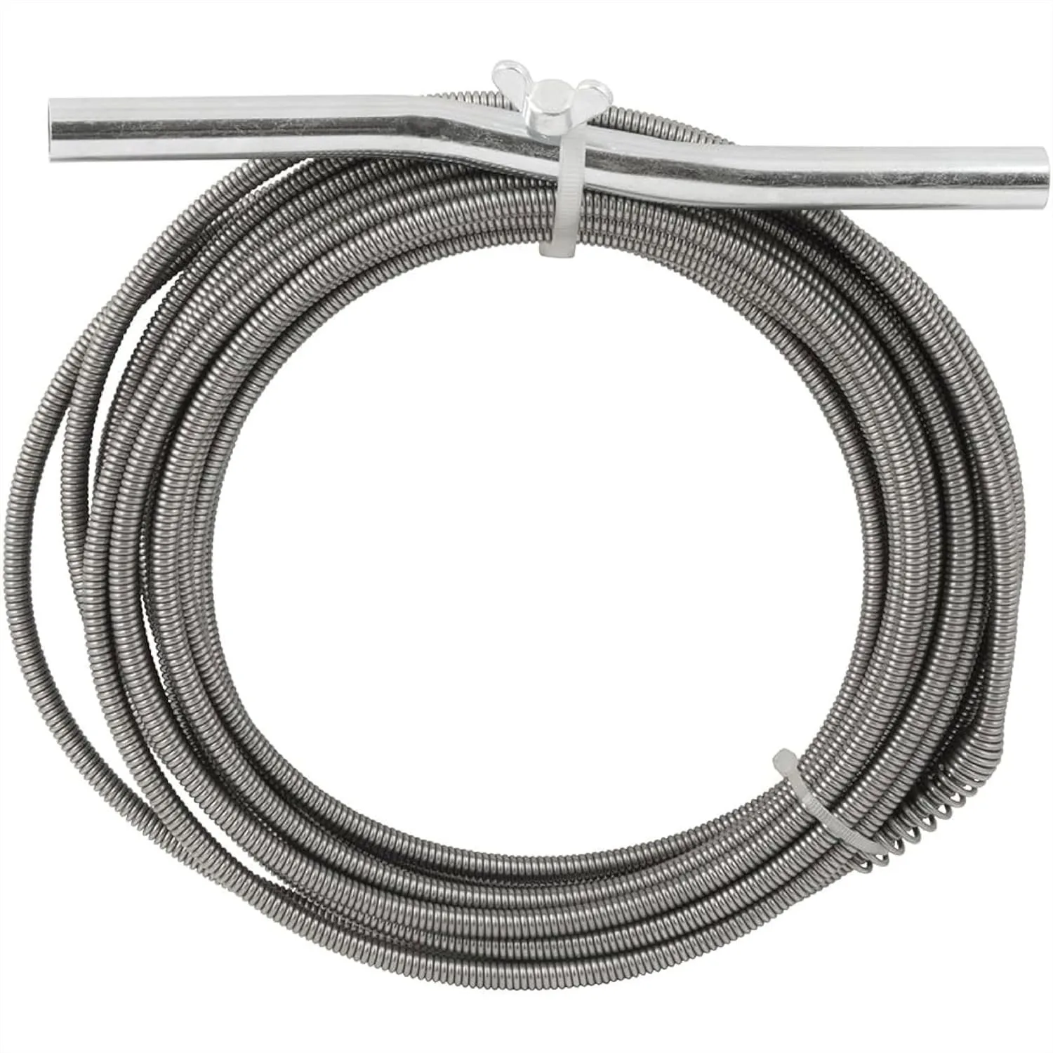 

1/4-in Diameter 25-Foot Steel Drain Auger for Small to Medium Drains, Hand-Cranked Toilet Snake and Clog Remover for 2-inch Wide
