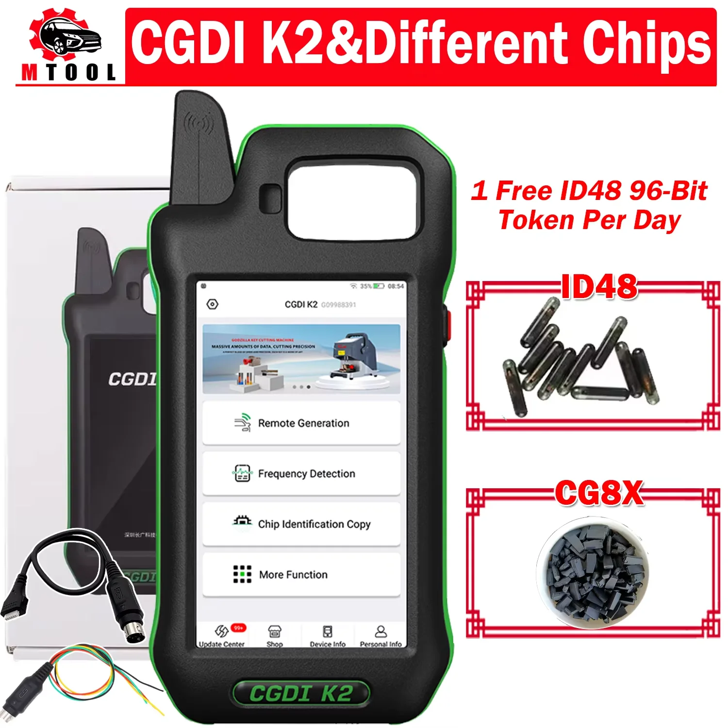 

WIFI CGDI K2 Auto Key Programmer Smart Key Tool Remote Programmer Work With CG CP8X Super Chip ID48 Chip Multi-functional Key To