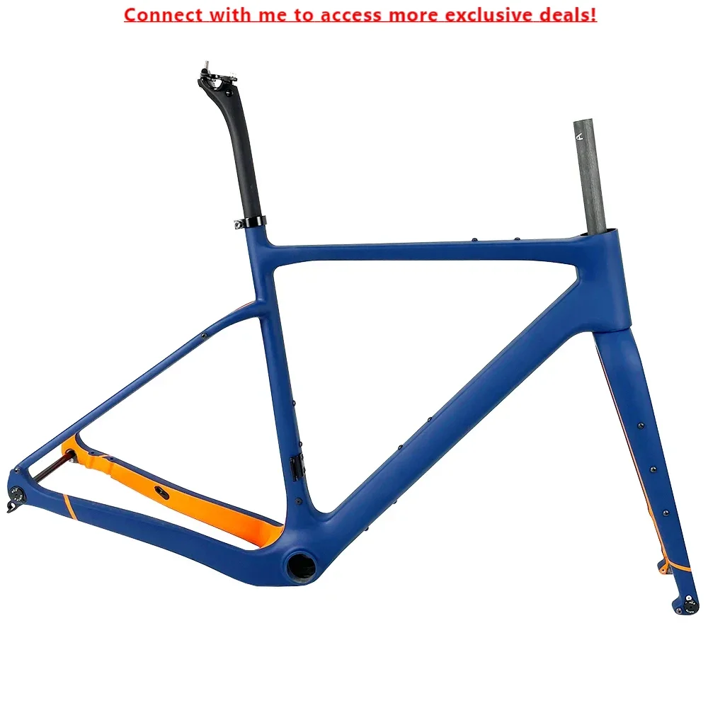 

New Hidden Inner Cable Disc Gravel Frame T1100 Full Carbon Fiber Gravel Bike Frame