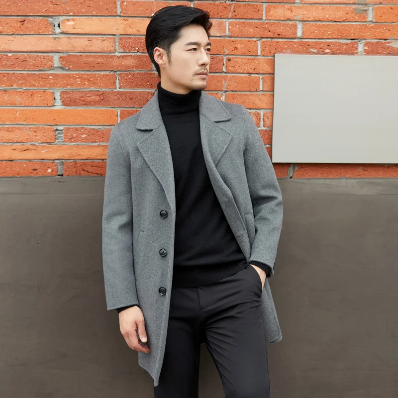 A new store opens for Men's 100% Wool Coats in Solid Color 2024, offering stylish men's jackets for fall and winter that are com