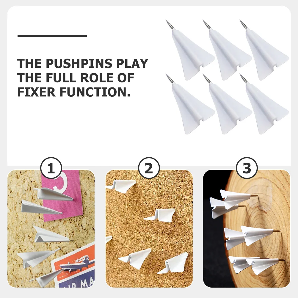 6pcs Paper Plane Push Pins Small Multi Function Thumbtacks For Daily Use Office Tacks Map Accessories Bulletin Board Decor