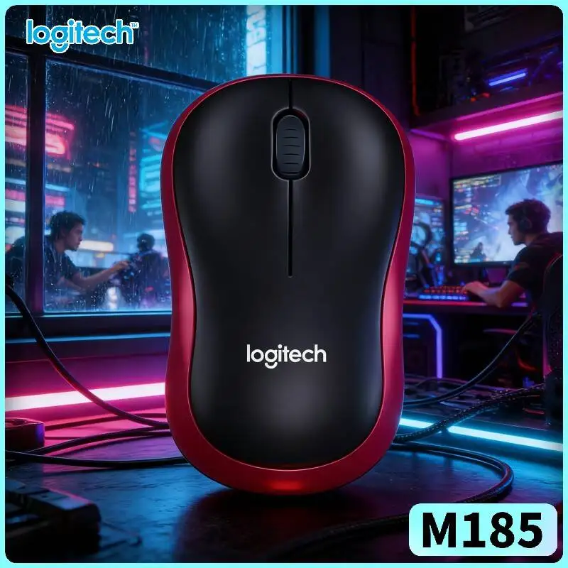 Logitech M185 Hybrid-Office Mouse 2.4GHz Connection 1000 DPI Auto-Sleep Energy-Saving Plug-and-Play Computer Tool