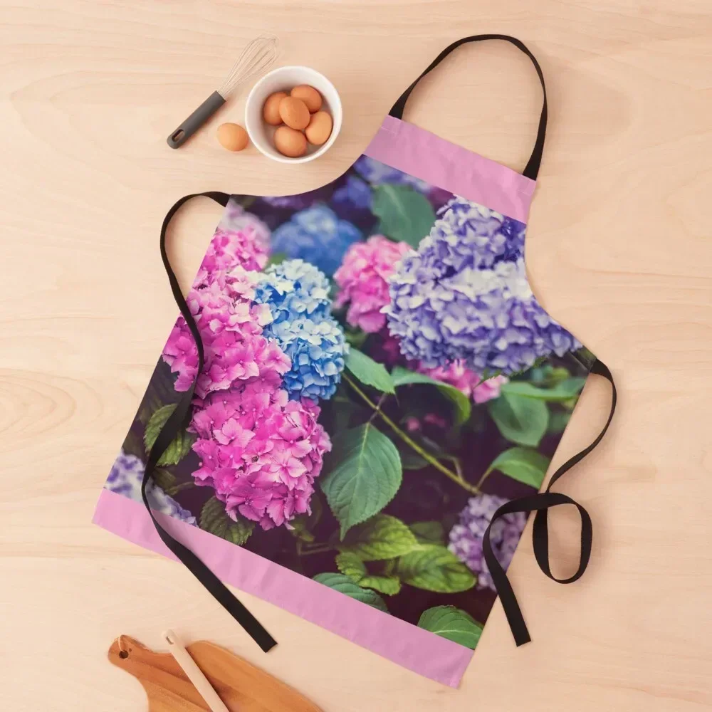 

Beautiful Pink & Purple Hydrangeas Apron Men gift Woman Kitchens useful gadgets for home Apron