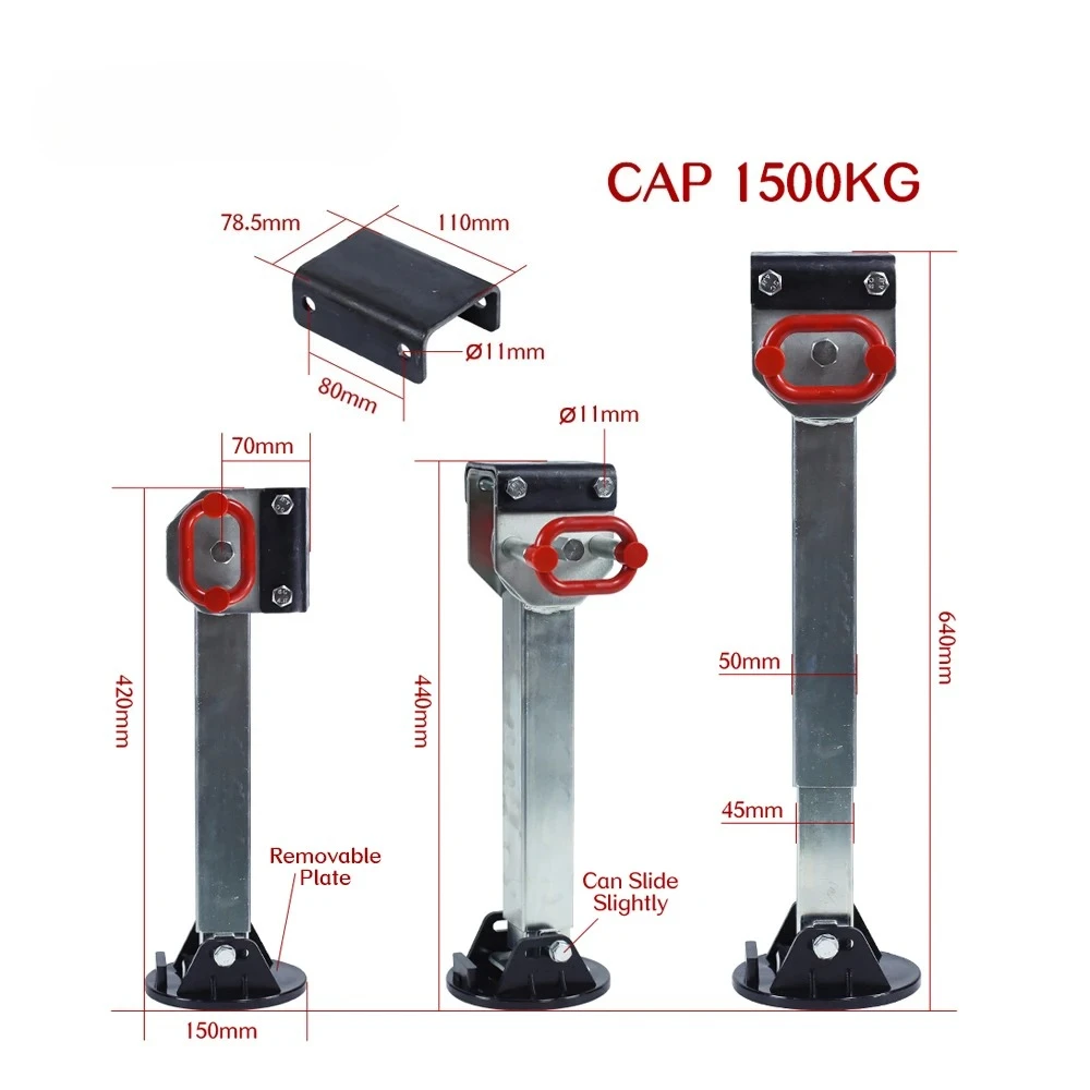 2PCS Trailer Jack 440~630mm Drop Down Caravan Parking Stabilser Legs Handler Motorhome Stands Corner Steady Camper Parts