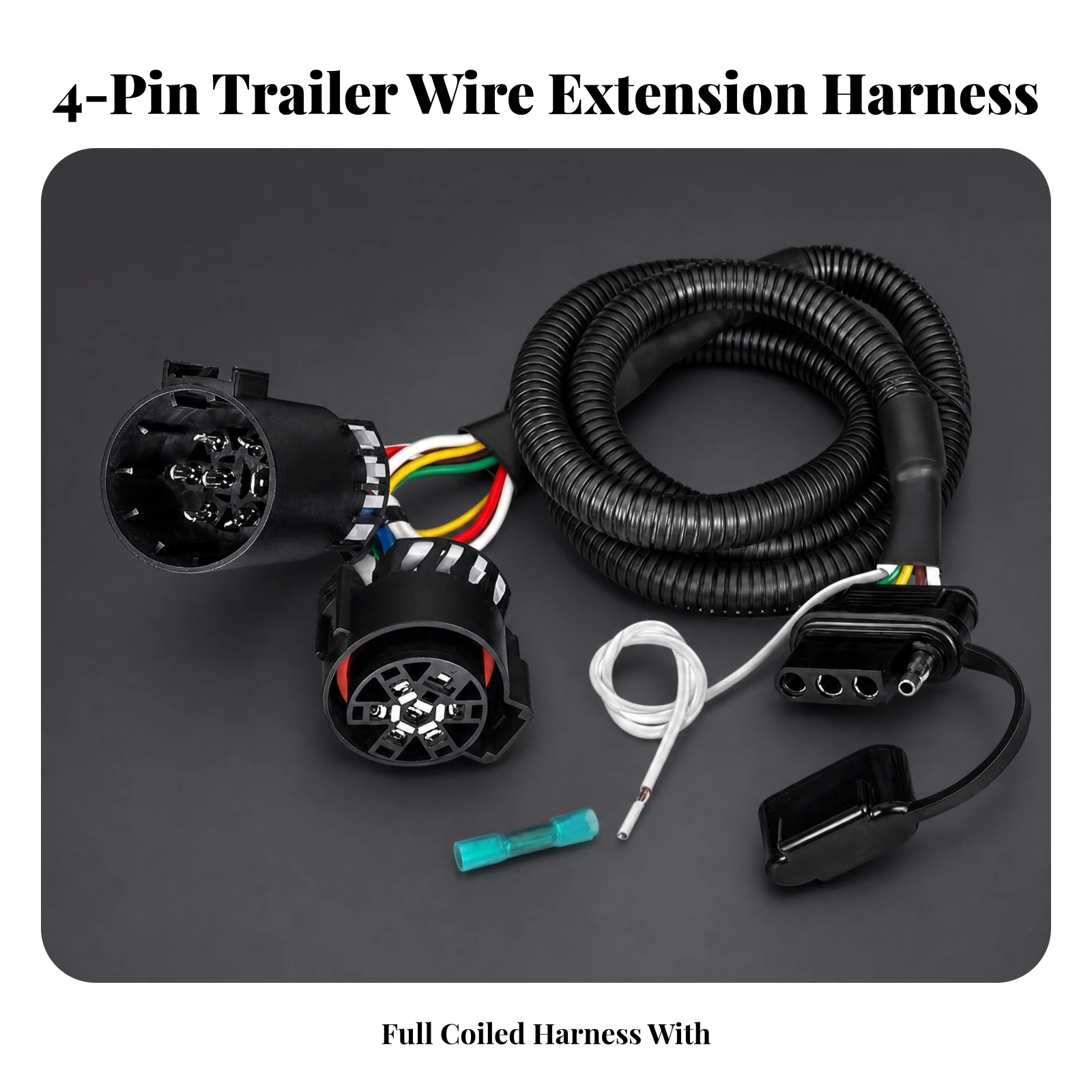 43-Inch Trailer Wiring Harness Extension Weatherproof 7-Way to 4-Pin Trailer Adapter Plug and Play Easy Installation view 4