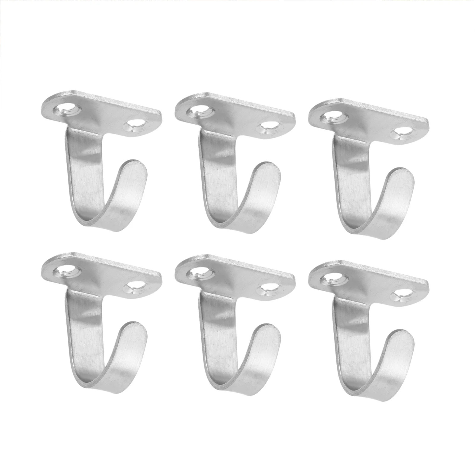 6 Pcs Stainless Steel Ceiling Hooks Top Hangers Kitchen Bathroom Cabinet Wall Hook for Hanging Ornament/Plant/Cloth with Screws