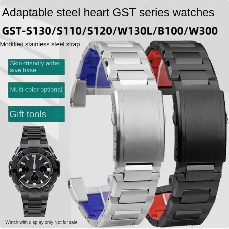 

High Quality Modified GST-210 bracelet For GST-B100 watch band Casio GST-410/S110/S100/W300 solid stainless steel strap Tool