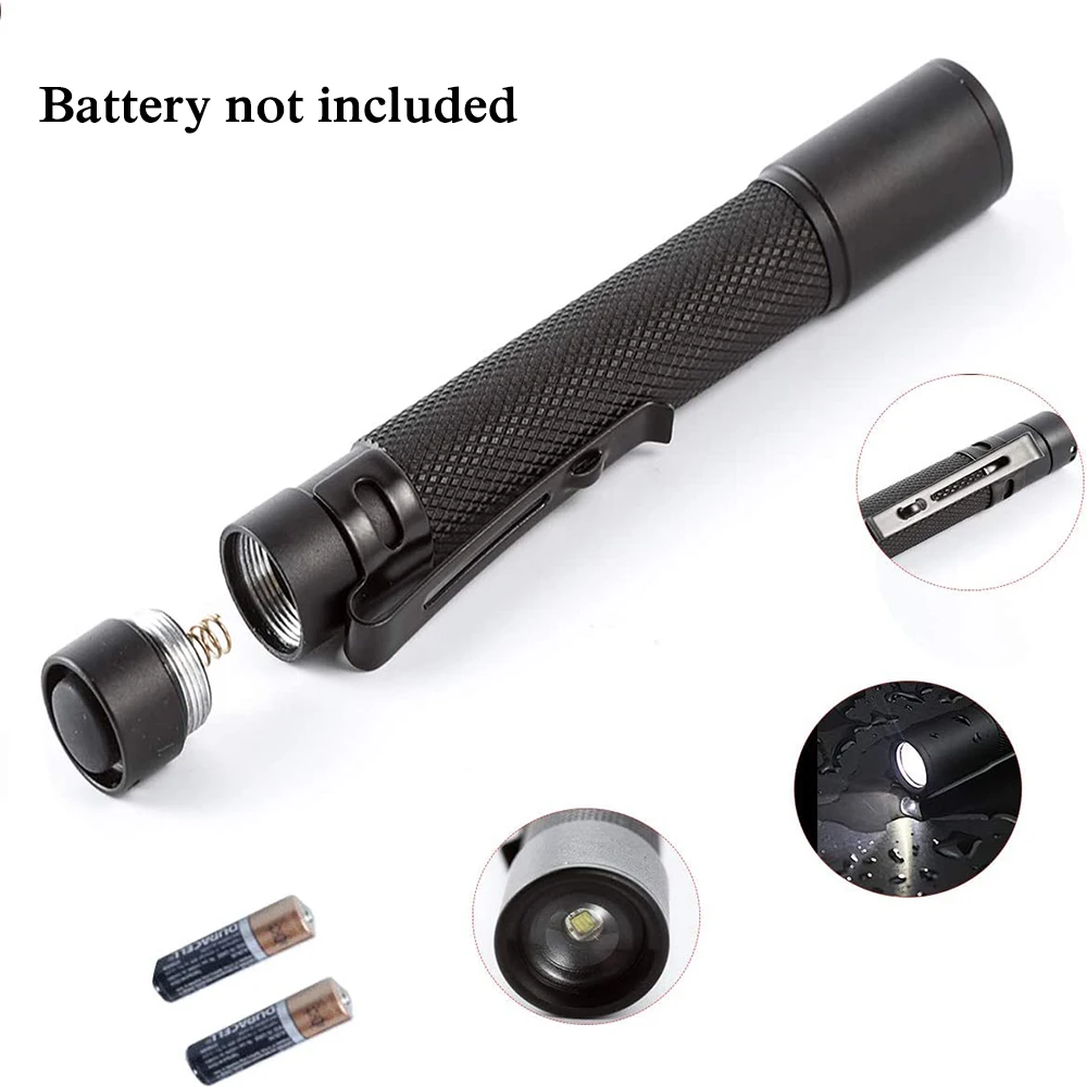 LED Flashlight Portable Pen Light 3 Lighting Modes Mini Pen Flashlight Pocket Emergency Flashlight Small Torch with Clip