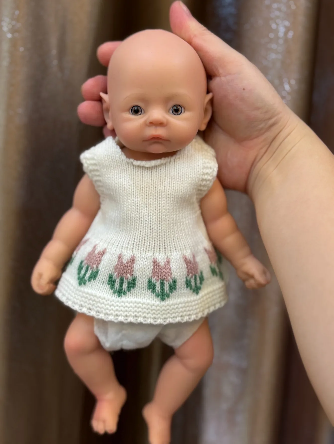 New 10 Inch Realistic Silicone Sled Reborn Baby Girl Doll Open Eyes Handmade Soft Touch Newborn