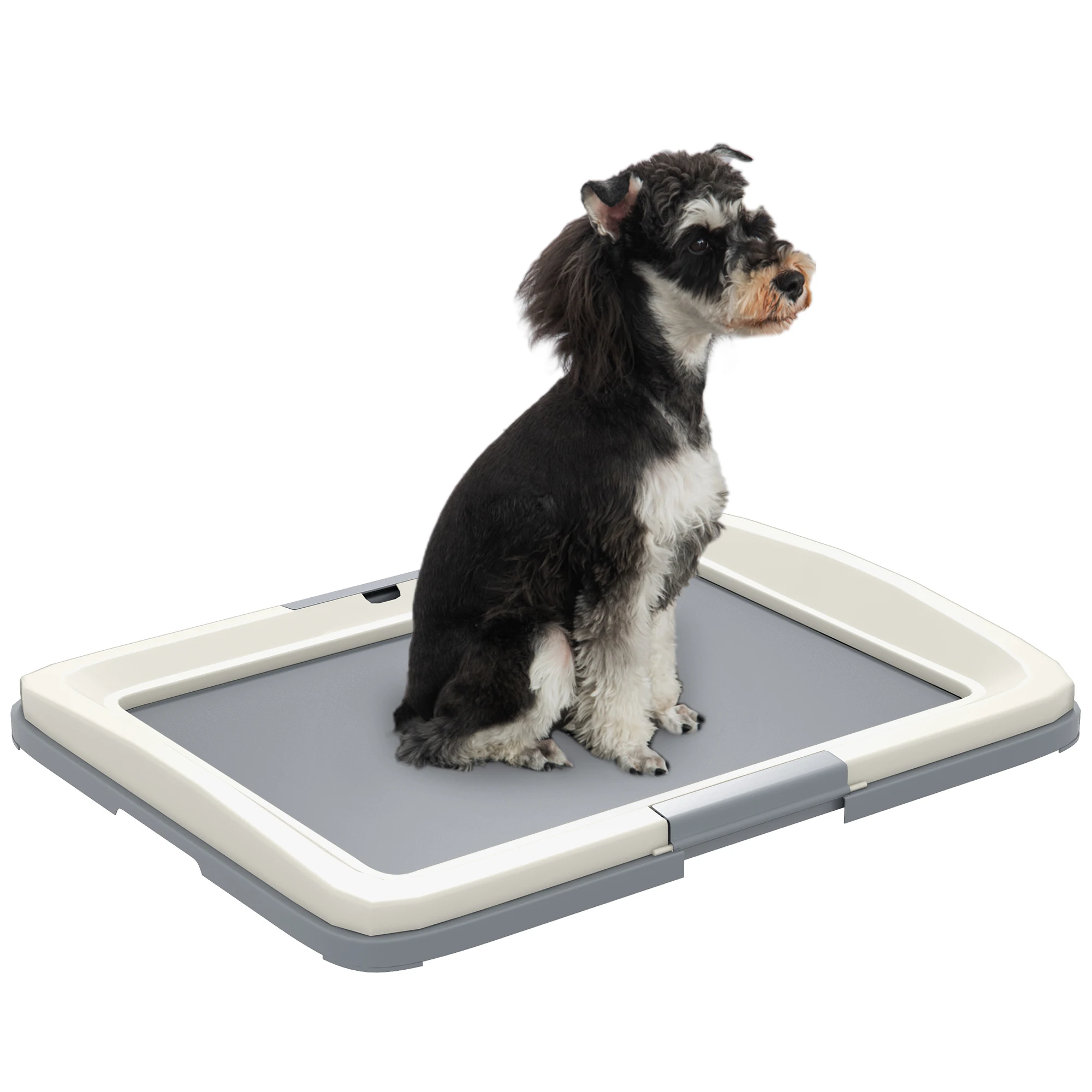 PawHut Inodoro para Perros con Bandeja para Exterior e Interior 63x48,5x6cm Gris