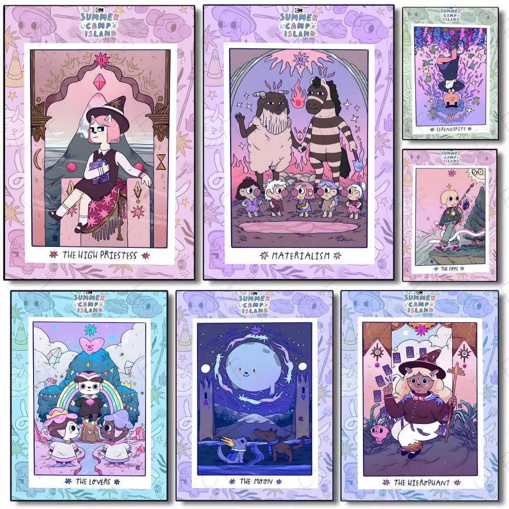 cartoon adventure S-Summer Camp Island Poster Painting Wall Art Mural for Living Room Home Decor and Gifts