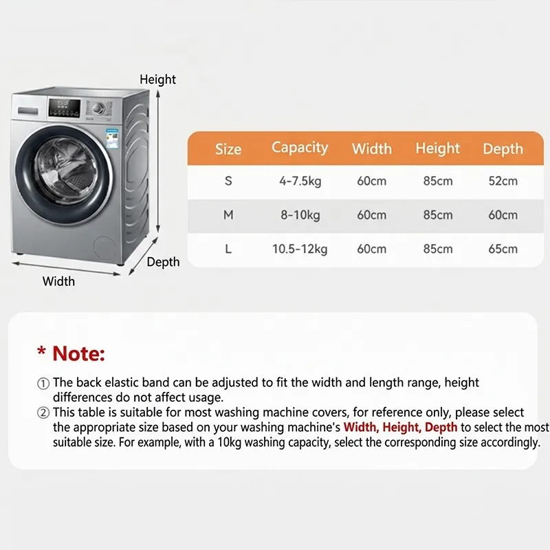 

Cute Drum Washing Machine Cover Dust Proof Waterproof Full Shading Protective Cover Oxford Cloth Front Load Dust Protection New