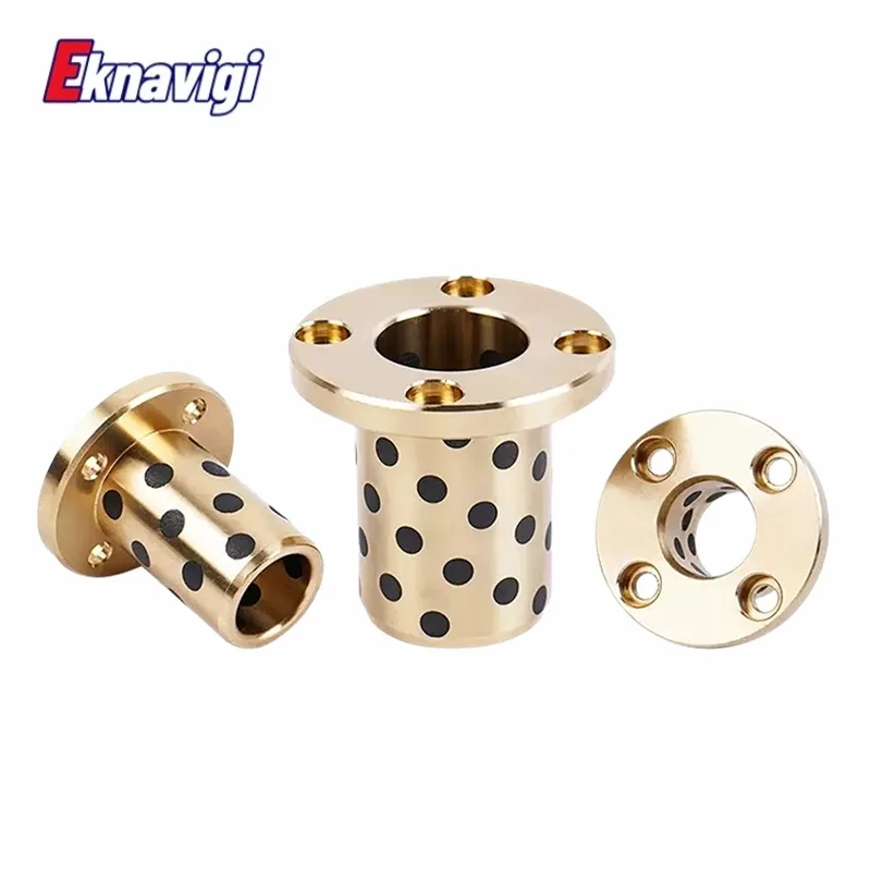 1PCS MPTZ Series Inner 6MM Round Flange Graphite Copper Sleeve Self-lubricating Bearing Oil-free Bushing Wear Resistant