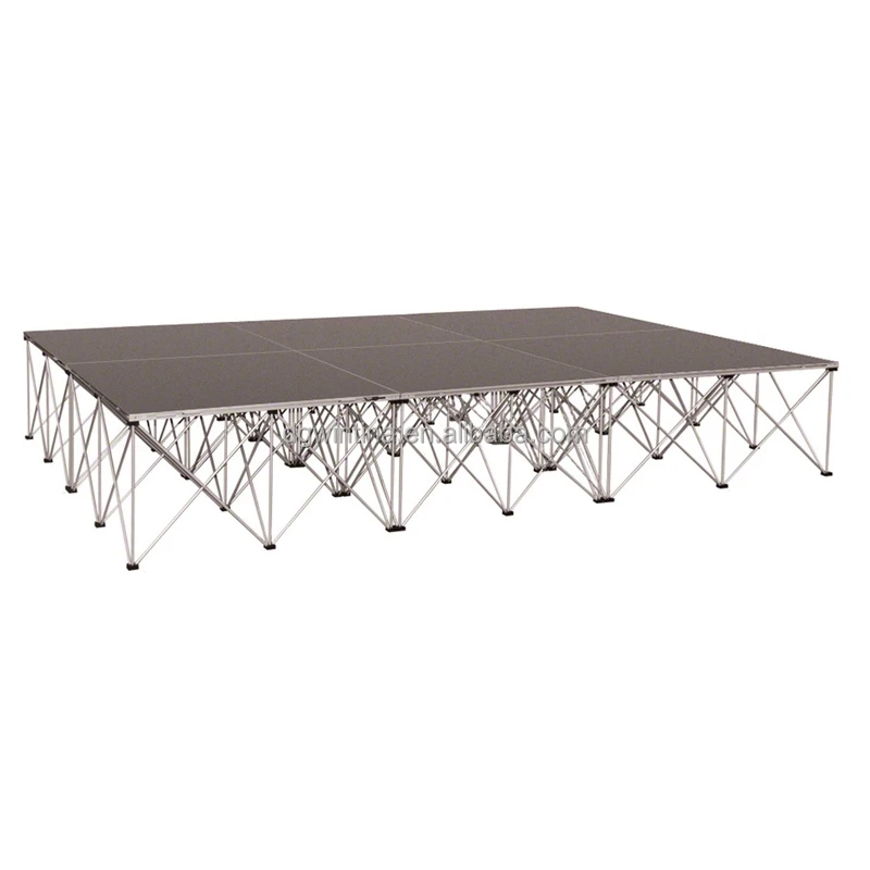 Aluminum+Plywood Lightweight 12'x8' Drum Riser System Carpet Modular Stage Kit High Load Capacity Easy Assembly For