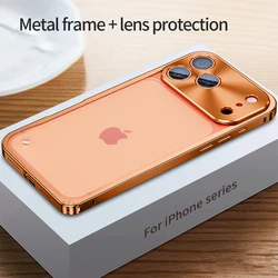 Aviation Aluminum Alloy Frame Bumperr Case For iPhone 17 16 15 14 13 12 Pro Max Plus Mini Metal Lens Protection Shockproof Cover