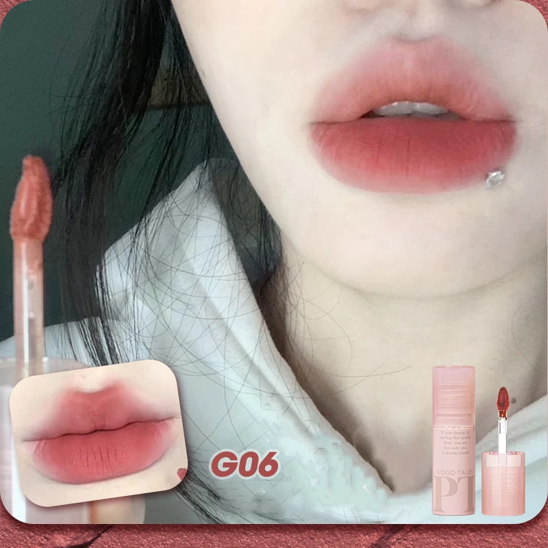 Colección GOGOTALES, arcilla labial, Color nude, pasta de frijol, terciopelo mate, lápiz labial no pegajoso de larga duración, brillo de labios, cosméticos calientes