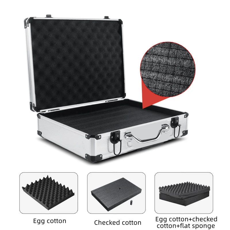 Portable Aluminum Tool Box Password Case Portable Equipment Toolbox Organizer Shockproof Safety Instrument Tool Case Suitcase