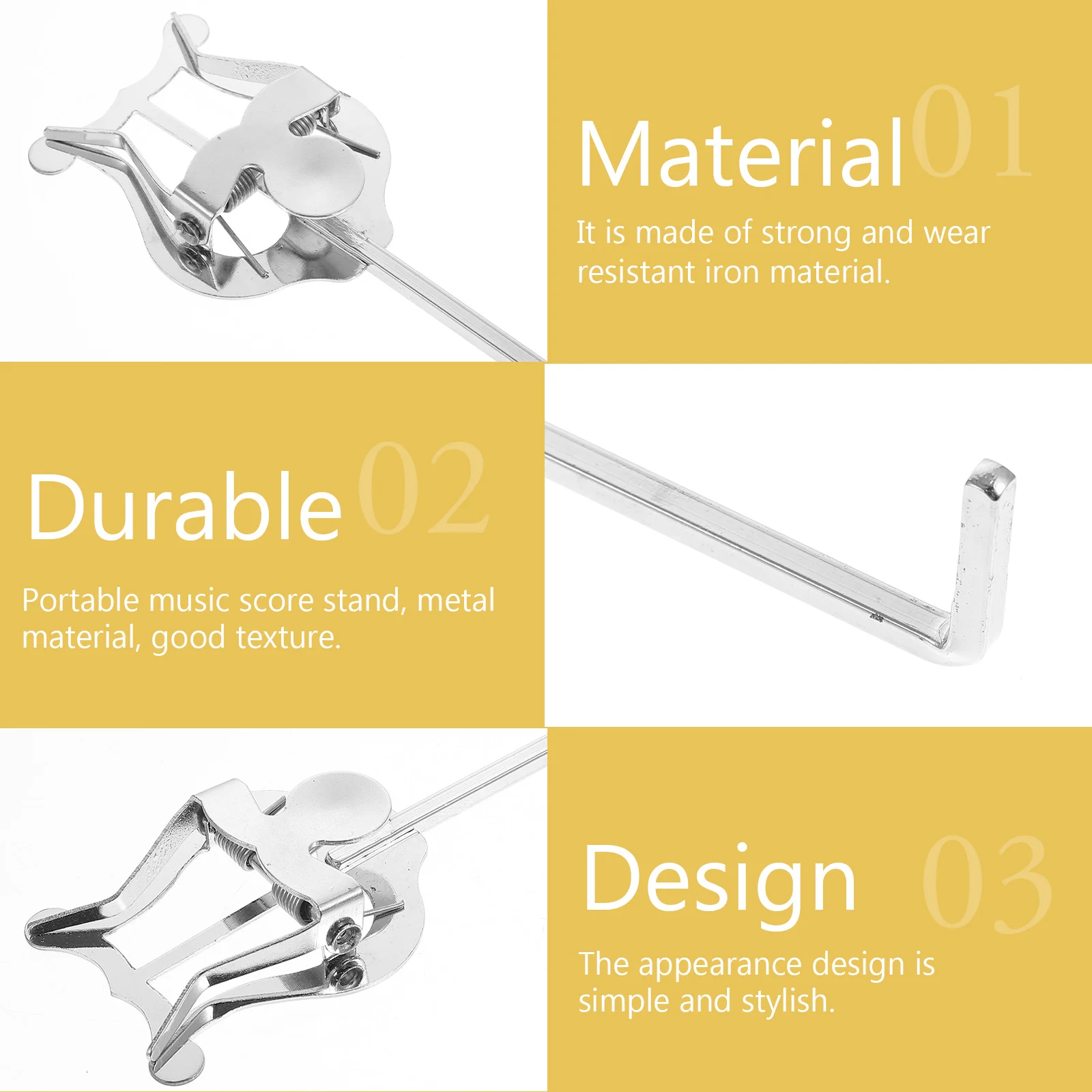 

1Pcs Lightweight Portable French Horn Music Holder Durable Practical Notation Clip For Sheet Music