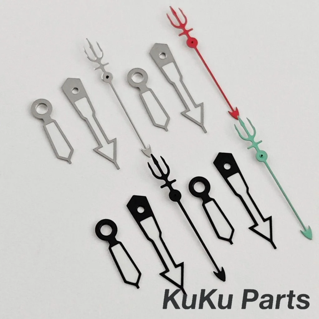 NH35 SKX Hands Green Luminous Silver Black Watch Needles For NH34 NH35 NH36 NH38 Movement Trident Shaped Watches Pointers Parts