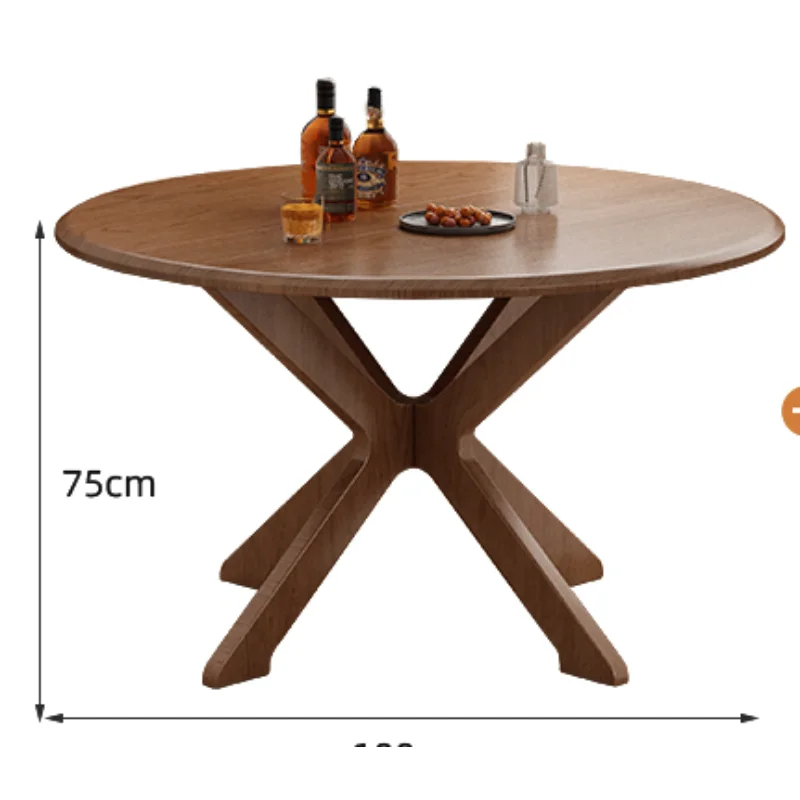 

Solid wood folding round table Small apartment dining table Household dining New Chinese foldable dining table Round folding