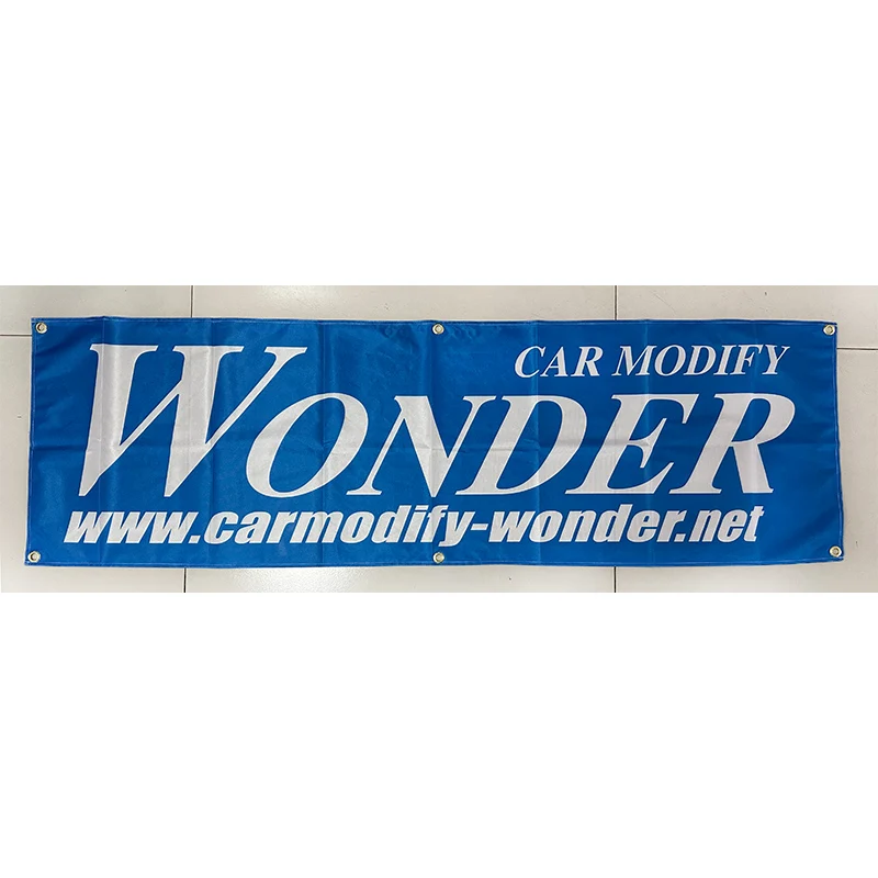 

130GSM 150D Material Car Modify Wonder Flag Banner 1.5ft*5ft (45*150cm) Size Custom Any Size Any Logo Flying and Hanging Flags