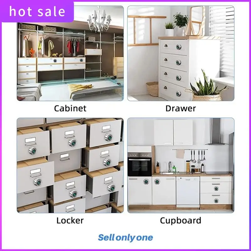 

ELEC-Smart Fingerprint Drawer Lock - Electronic Double Door Cabinet Security Suitable For Wardrobes Shoe Cabinets Mailboxes