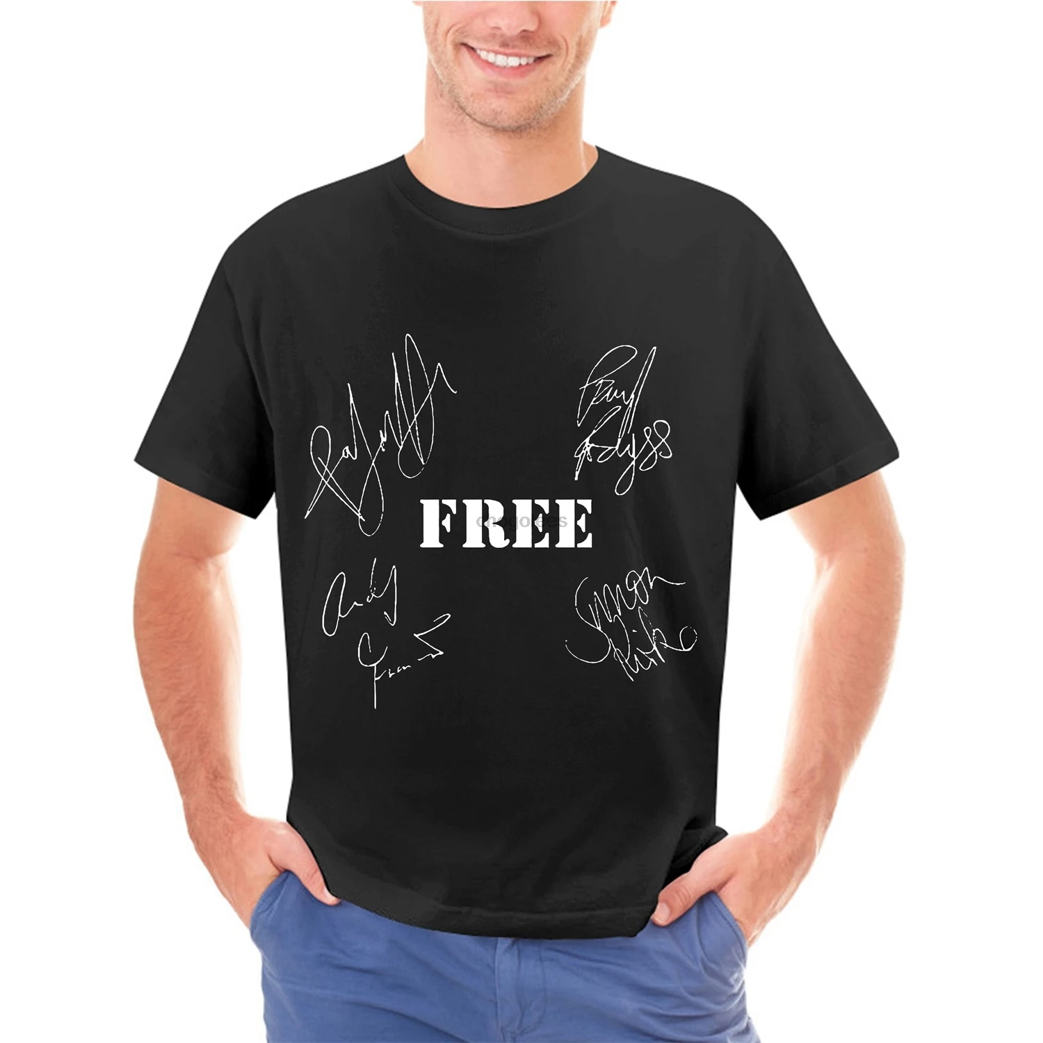 Free Autograph T Shirt Paul Rodgers Paul Kossoff Andy Fraser Simon Kirke