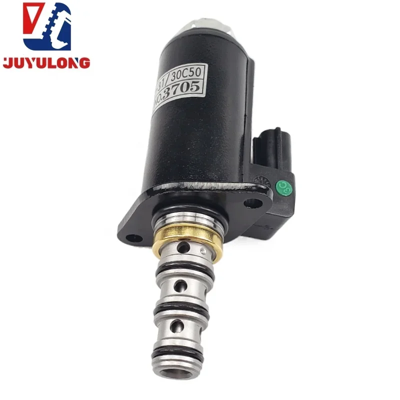 JUYULONG for Kobelco SK200 260-6E-8 31/30C50-123 excavator walking straight Zhu Zi pump solenoid valve YN35V00052F1 YN35Y00052F2