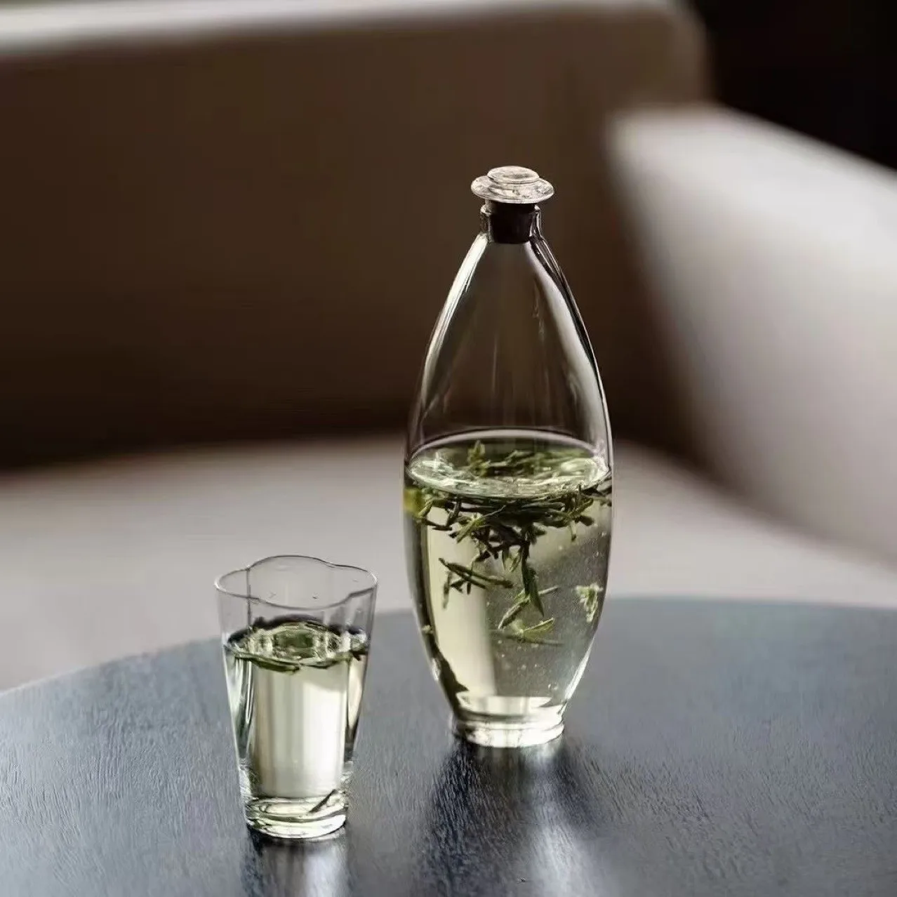 

HYS new Chinese cold brew glass bottle transparent brewed tea glass water drop cold brew bottle high borosilicate teapot