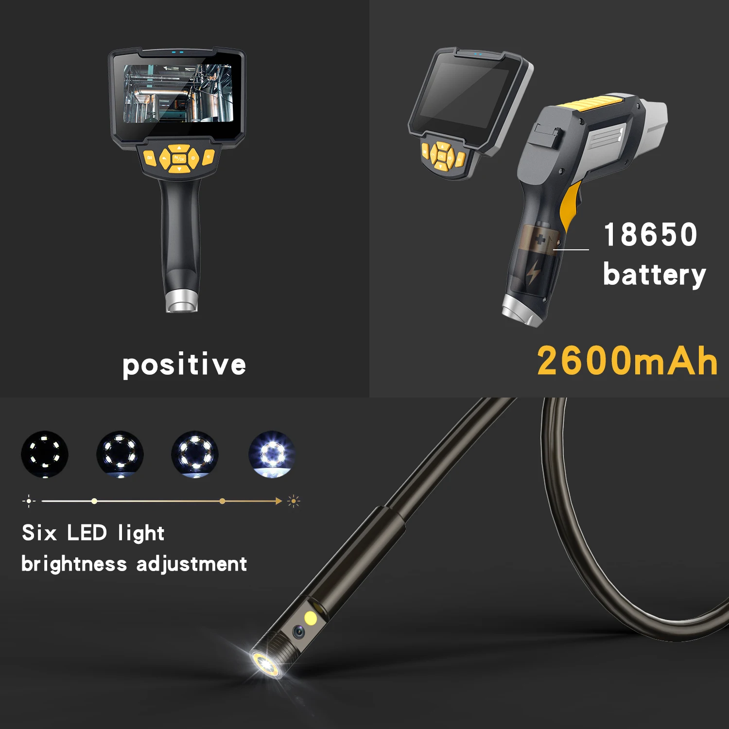 4.3 Inch 2MP 1080P Dual Lens Wireless WIFI Endoscope Inspection Borescope Camera Otoscope Double Camera Handheld Microscope