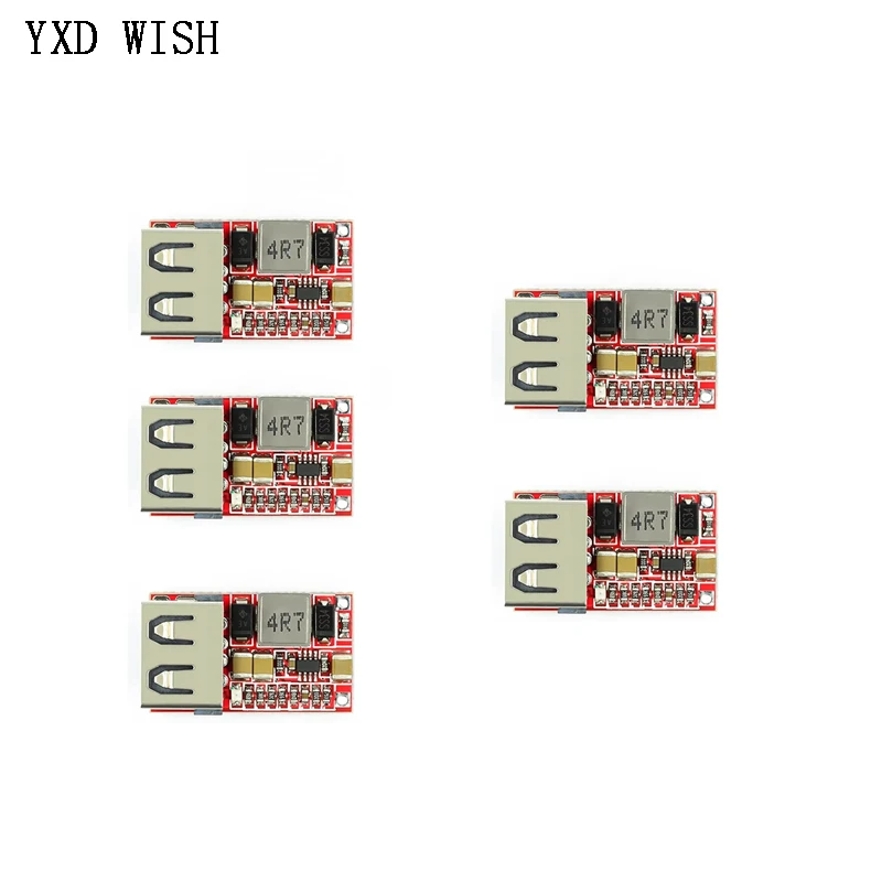 5pcs 6-20V 24V 12V To 5V 3A USB Step Down Module Mini DC-DC Step Up Converter Boost Module Power Adjustable Buck Converter