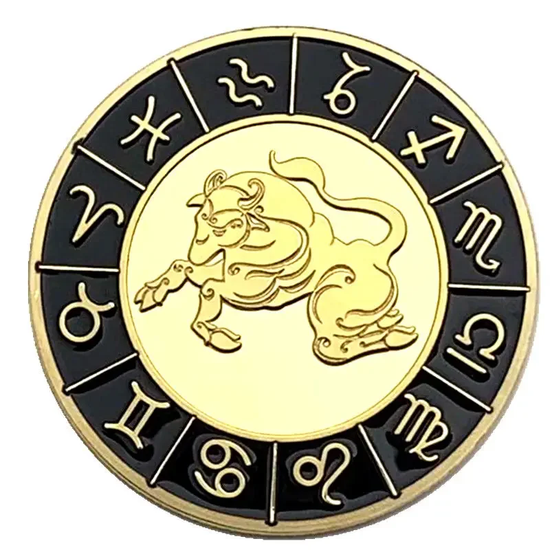 Saint Seiya Myth Cloth EX Zodiac Commemorative Coin Knights of The Zodiac Lucky Gold Coin Birthday Gift Figure Anime Model Scene