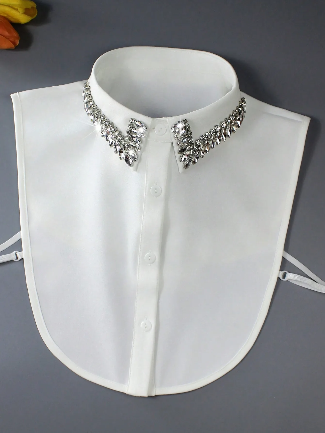 High-Quality Luxury Detachable Collar with Sparkling Crystals - Glamorous & Versatile Elegant Women's Shirt Collar for All Seaso