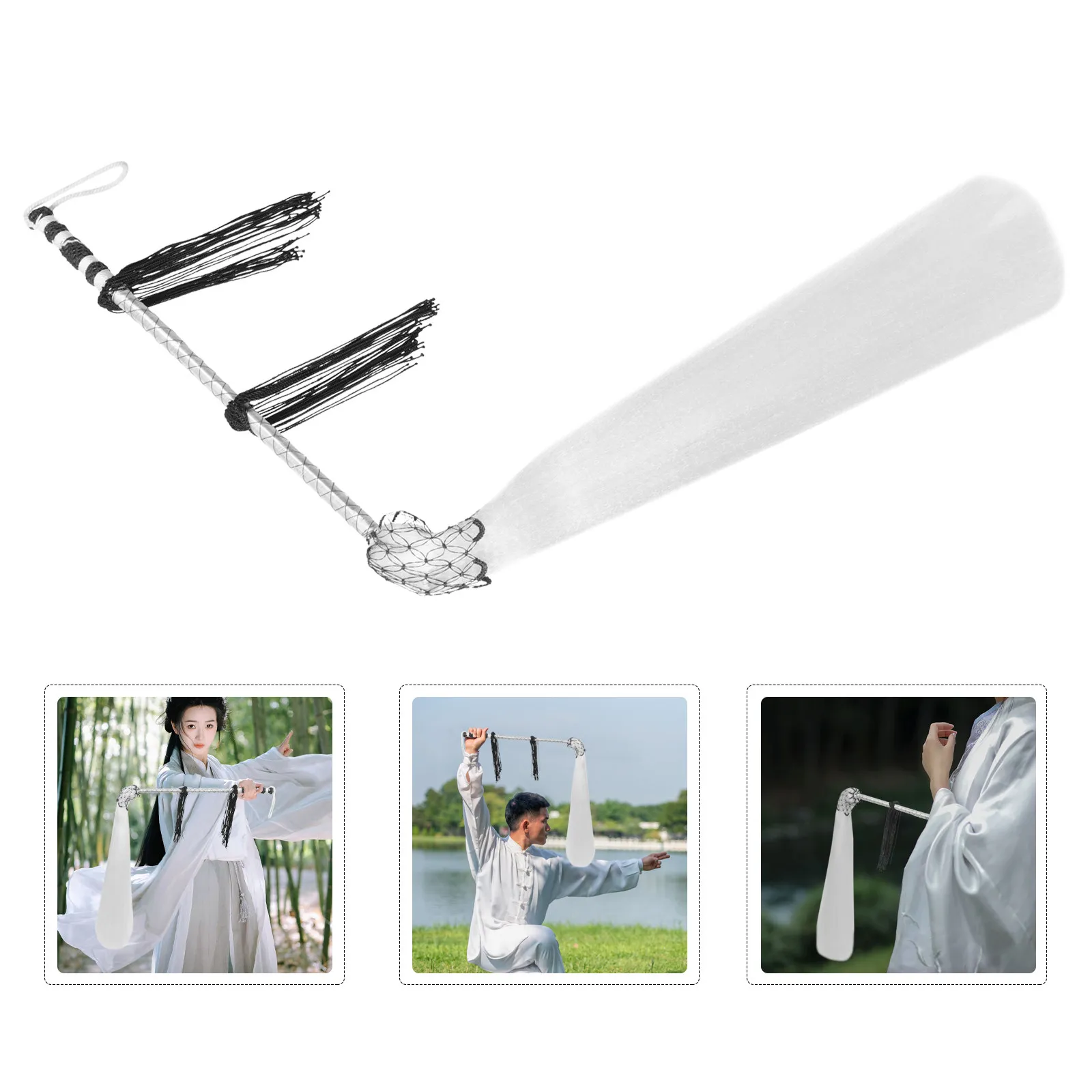 

Декоративная метёлка из конского волоса в таоистском стиле, лёгкая, портативная, для дома и рабочего стола, ручная работа, метёлка для уборки от пыли