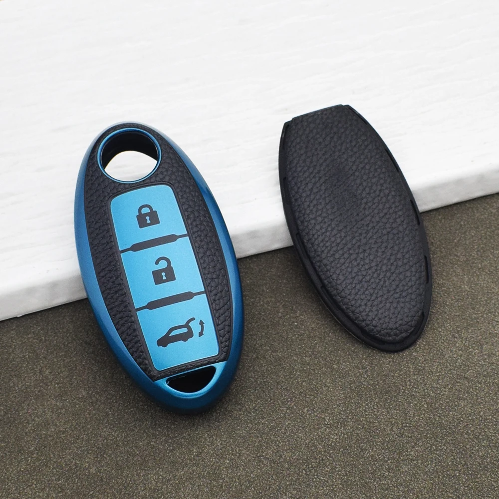 Soft TPU Leather Key Fob Cover For Nissan Qashqai X-Trail T31 T32 Juke Kicks Tiida Note Pathfinder Infiniti Key Case Protector
