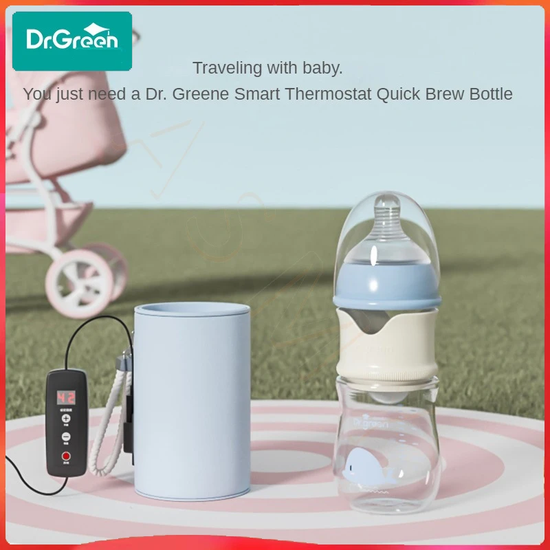 

Dr.Green USB Smart Thermostat Newborn Baby Bottle Glass 150mL/240mL Sealed isolation Fast milk filling Removable/Washable