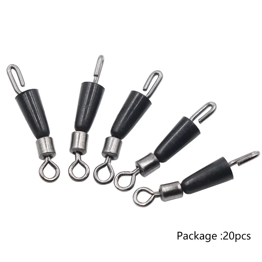 20 stücke Karpfen Angeln Zubehör Schnell Ändern Wirbel High-speed Rotation Flexibilität Snap Wirbel Für Haar Rig Connector Tackle – Detail 6