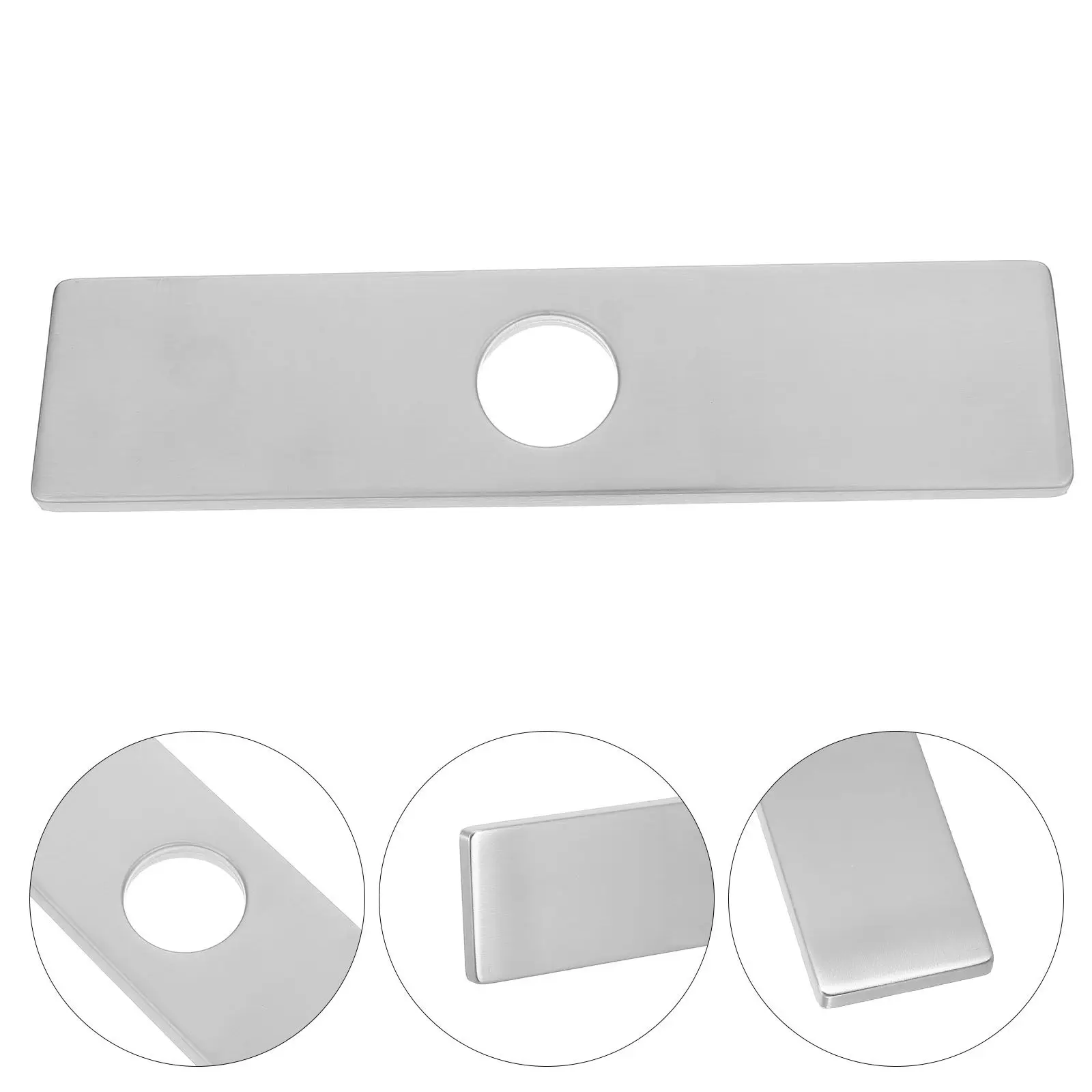 Rectangular Stainless Steel Kitchen Faucet Hole Cover Deck Plate Sink Escutcheon Tap Deck Cover Faucet Base Bathroom Sink