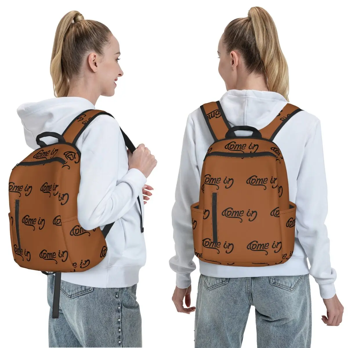Come In Go Away Backpack Daypack Large Capacity Boys Girls BookBag School Bag Shoulder Bags for Men Women