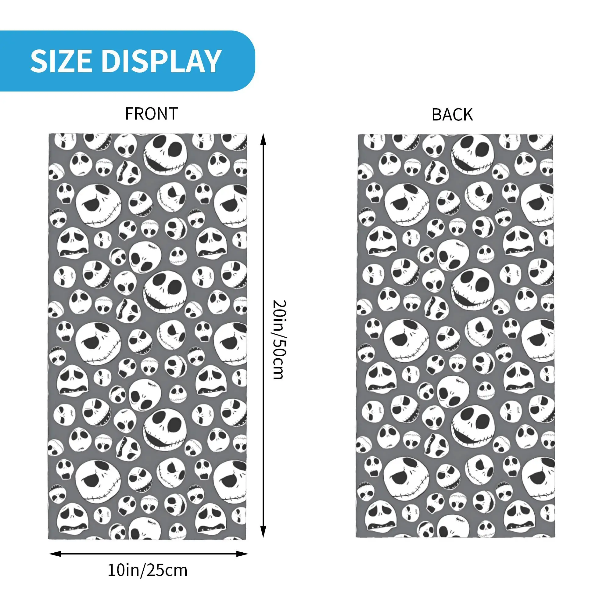 Custom The Nightmare Before Christmas Bandana Neck Warmer Men Women Winter Hiking Gaiter Gothic Jack Skellington Face Cover