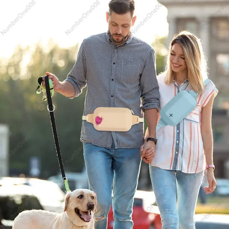 Pet Silicone  Food Bag Outdoor Portable Portable Dog Training Walking Dog Feeding Fanny Pack Snack